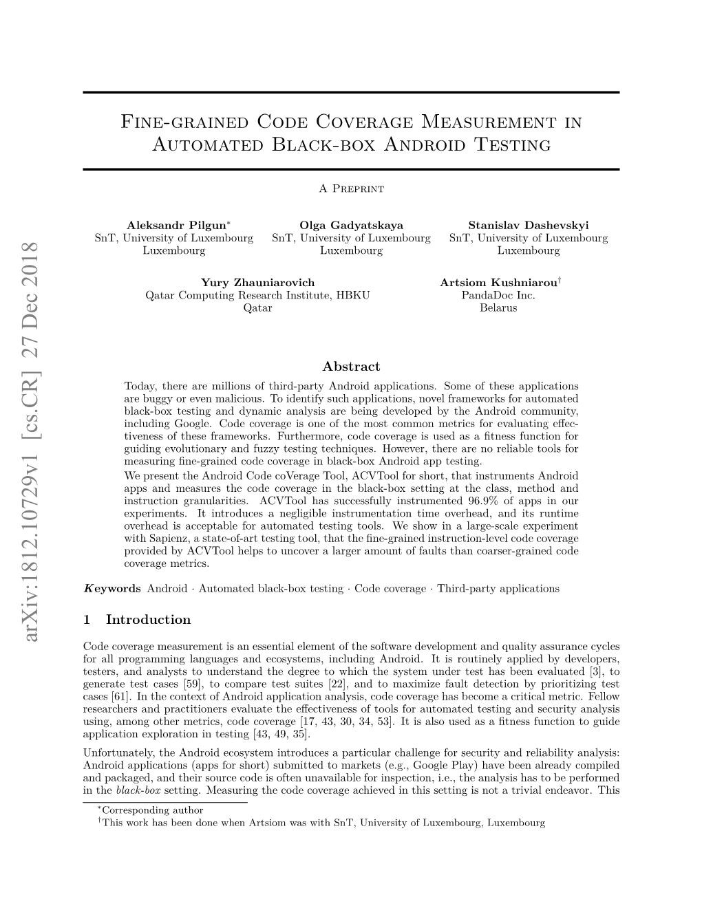 Fine-Grained Code Coverage Measurement in Automated Black-Box Android Testing