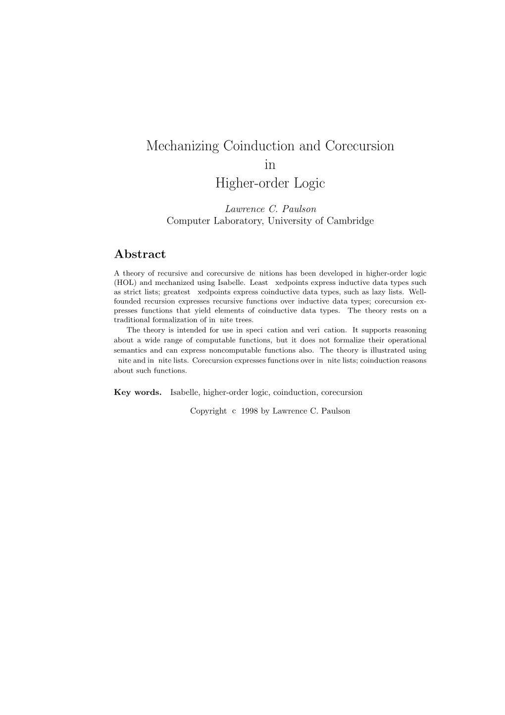 Mechanizing Coinduction and Corecursion in Higher-Order Logic