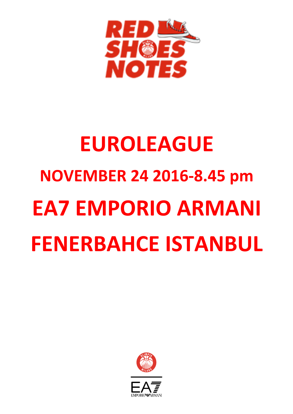 Euroleague Ea7 Emporio Armani Fenerbahce Istanbul