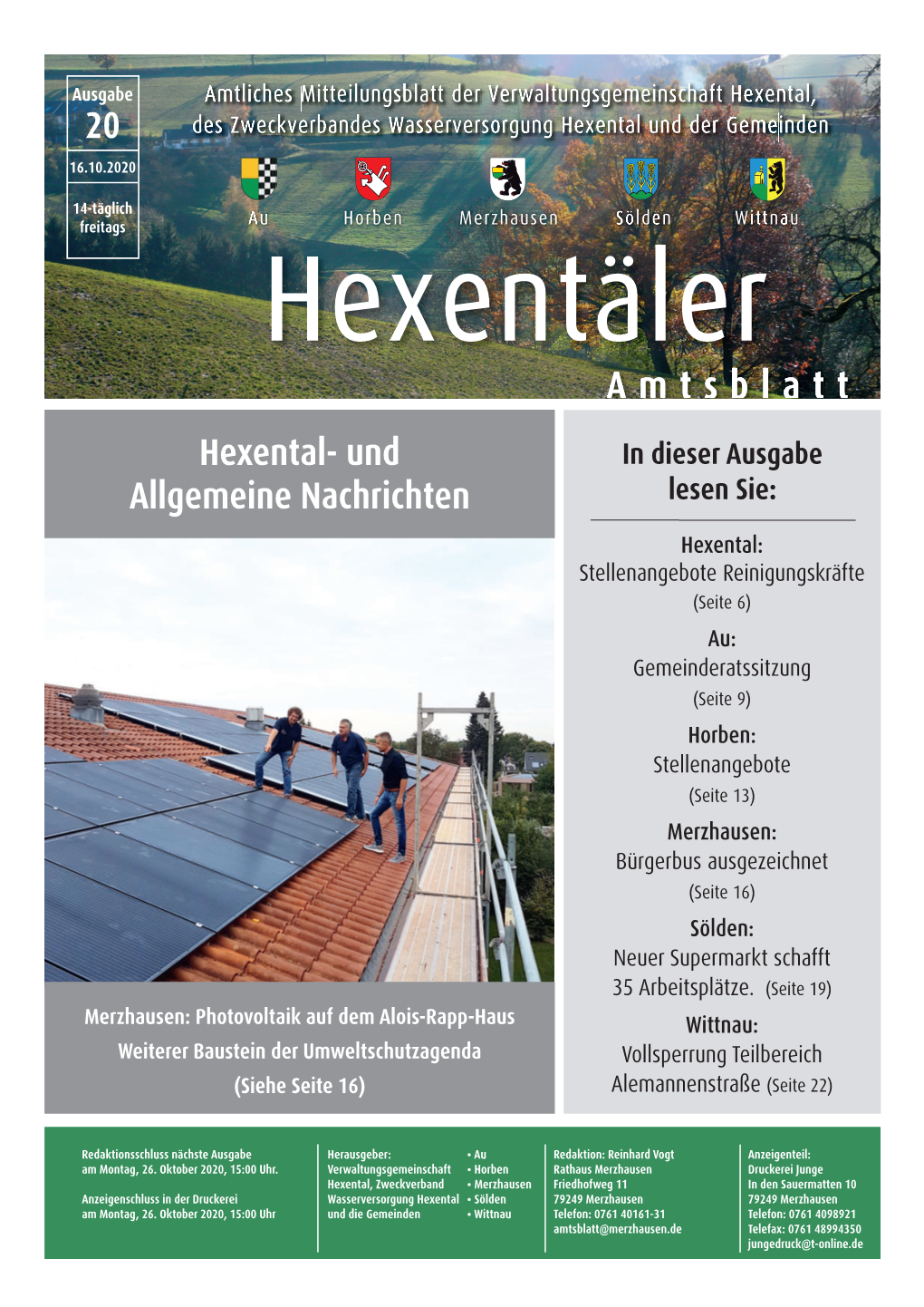 Hexentäler Amtsblatt – Ausgabe 20 – 16