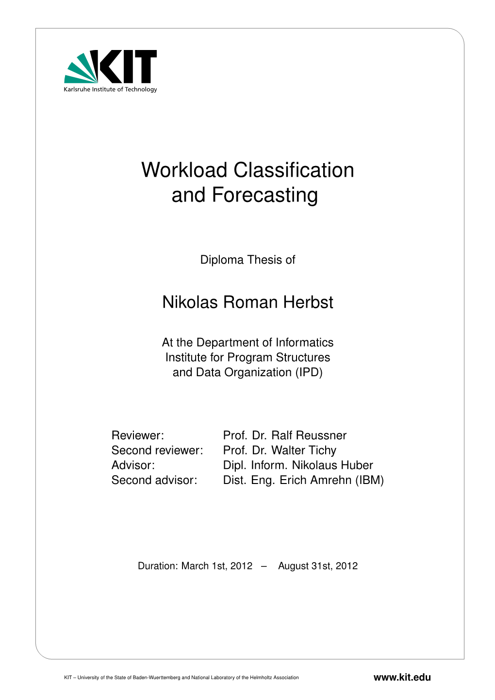 Workload Classification and Forecasting