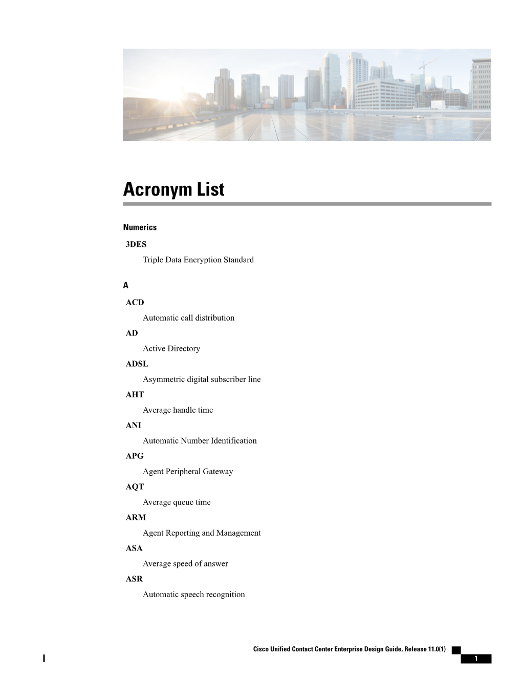 Acronym List