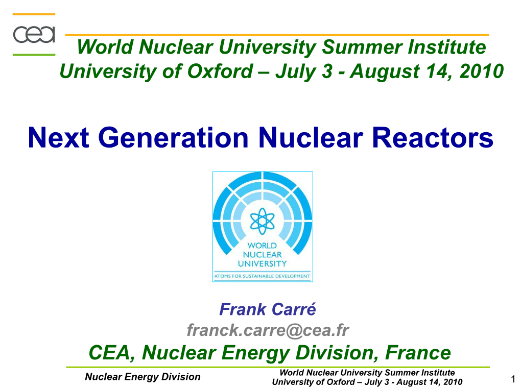 Nuclear Reactors