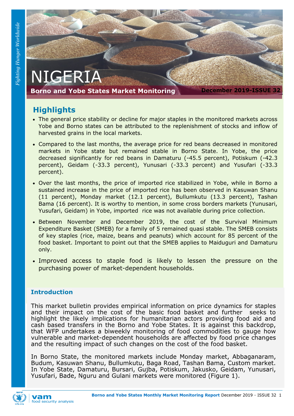 NIGERIA Borno and Yobe States Market Monitoring December 2019-ISSUE 32