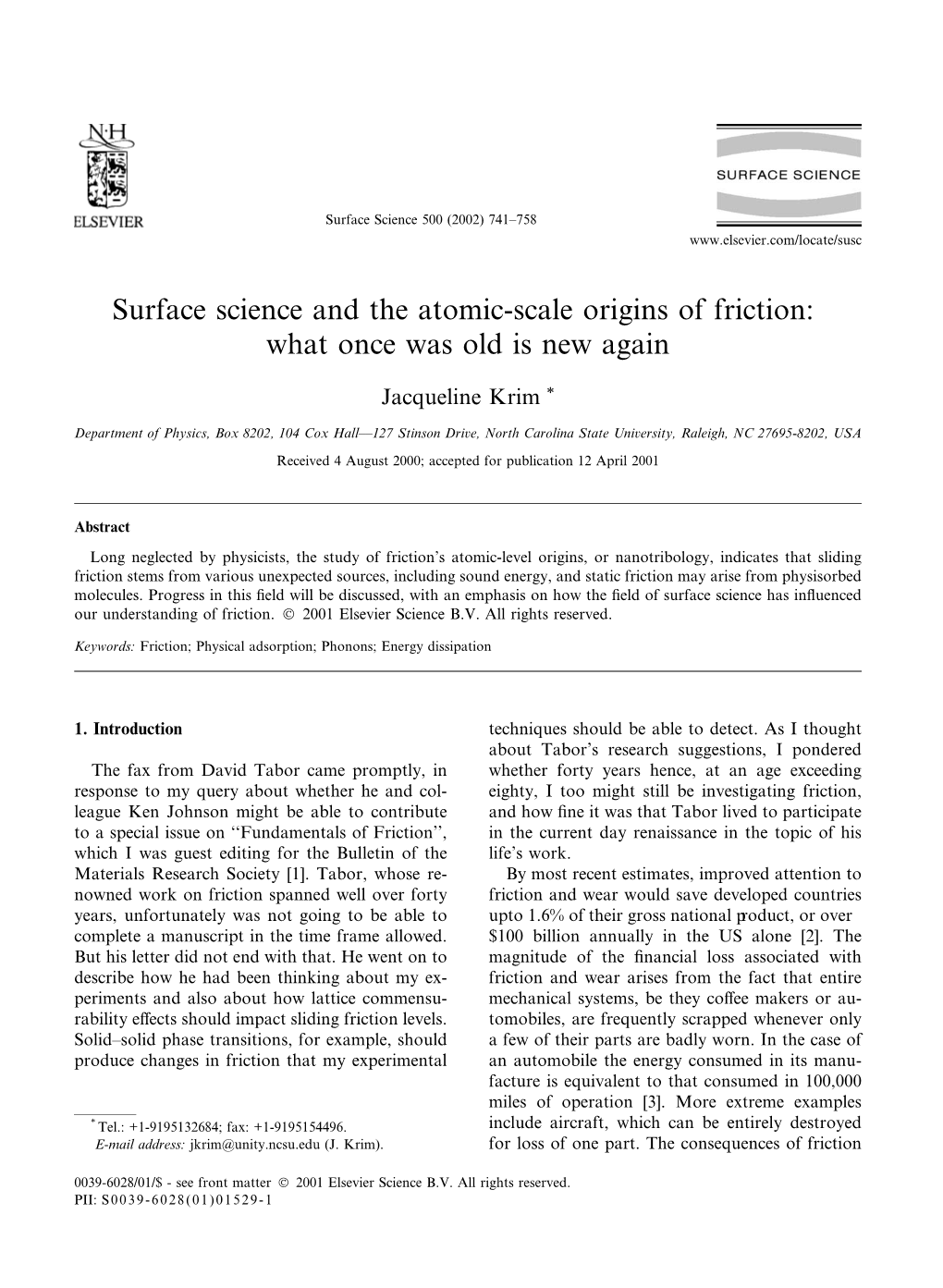 Surface Science and the Atomic-Scale Origins of Friction: What Once Was Old Is New Again