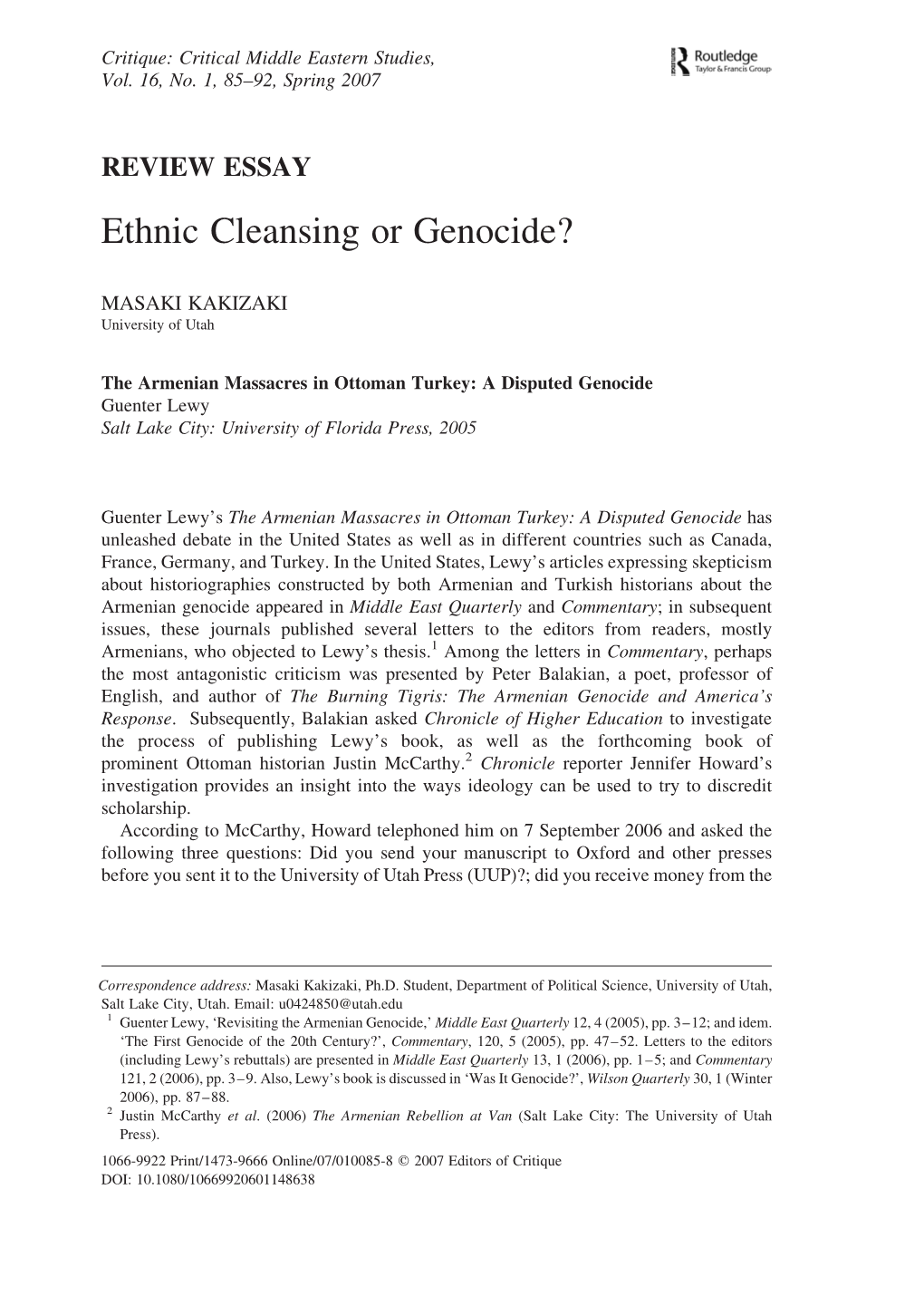 Ethnic Cleansing Or Genocide?