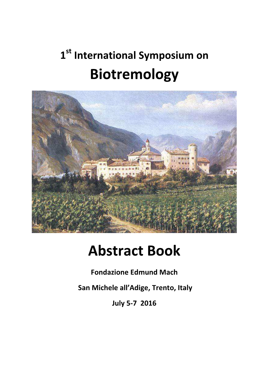 Biotremology Abstract Book