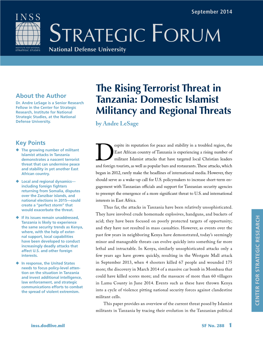 The Rising Terrorist Threat in Tanzania