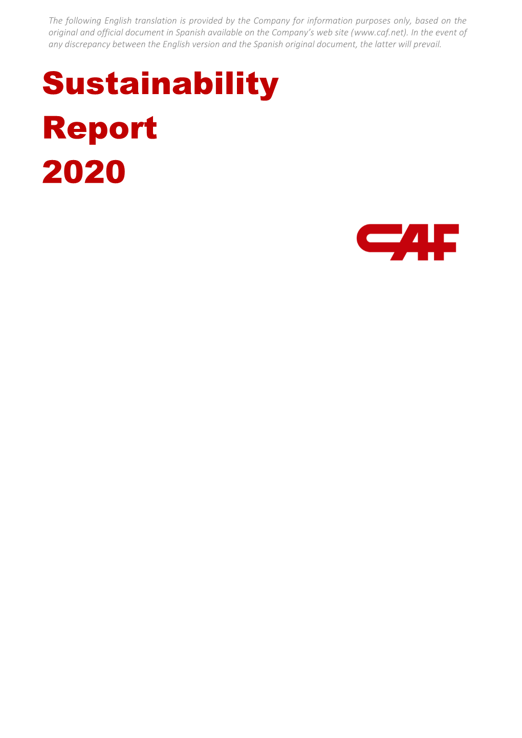 Sustainability Report 2020