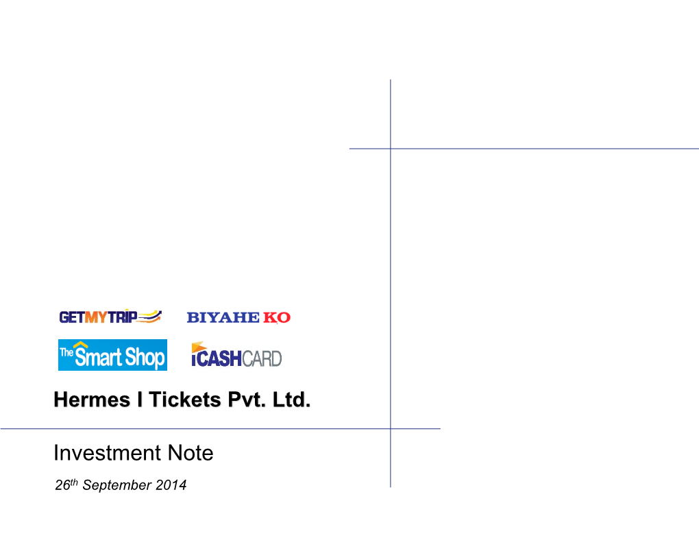 Investment Note 26Th September 2014 HERMES I TICKETS PVT LTD