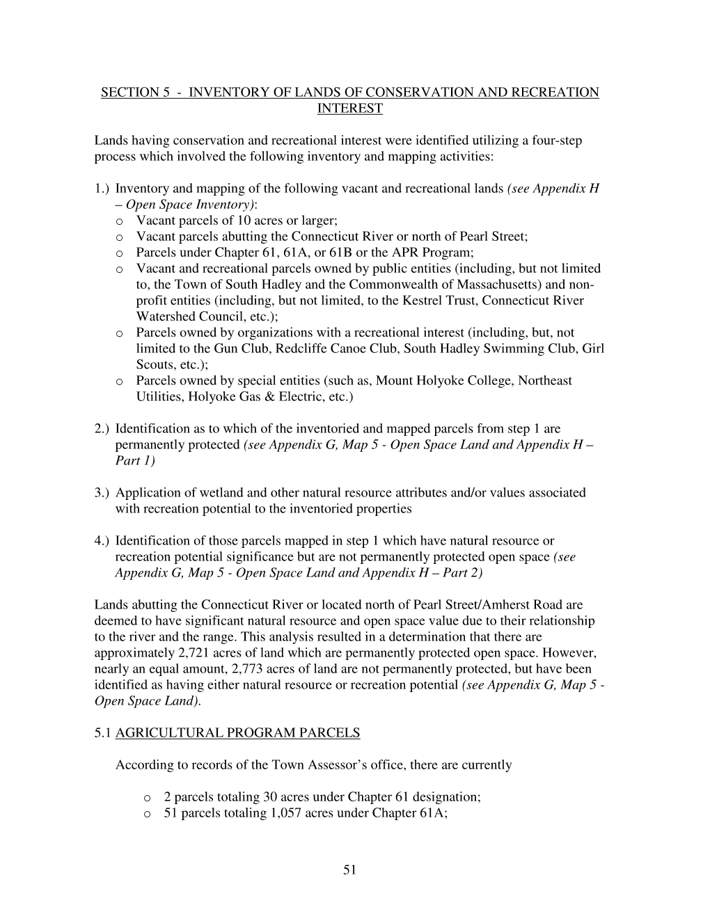 Section 5 - Inventory of Lands of Conservation and Recreation Interest