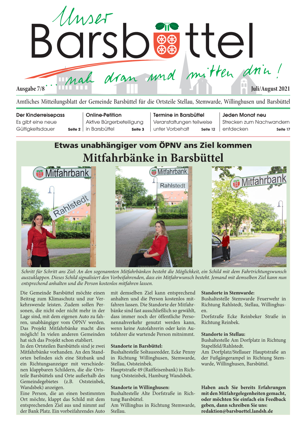 Mitfahrbänke in Barsbüttel