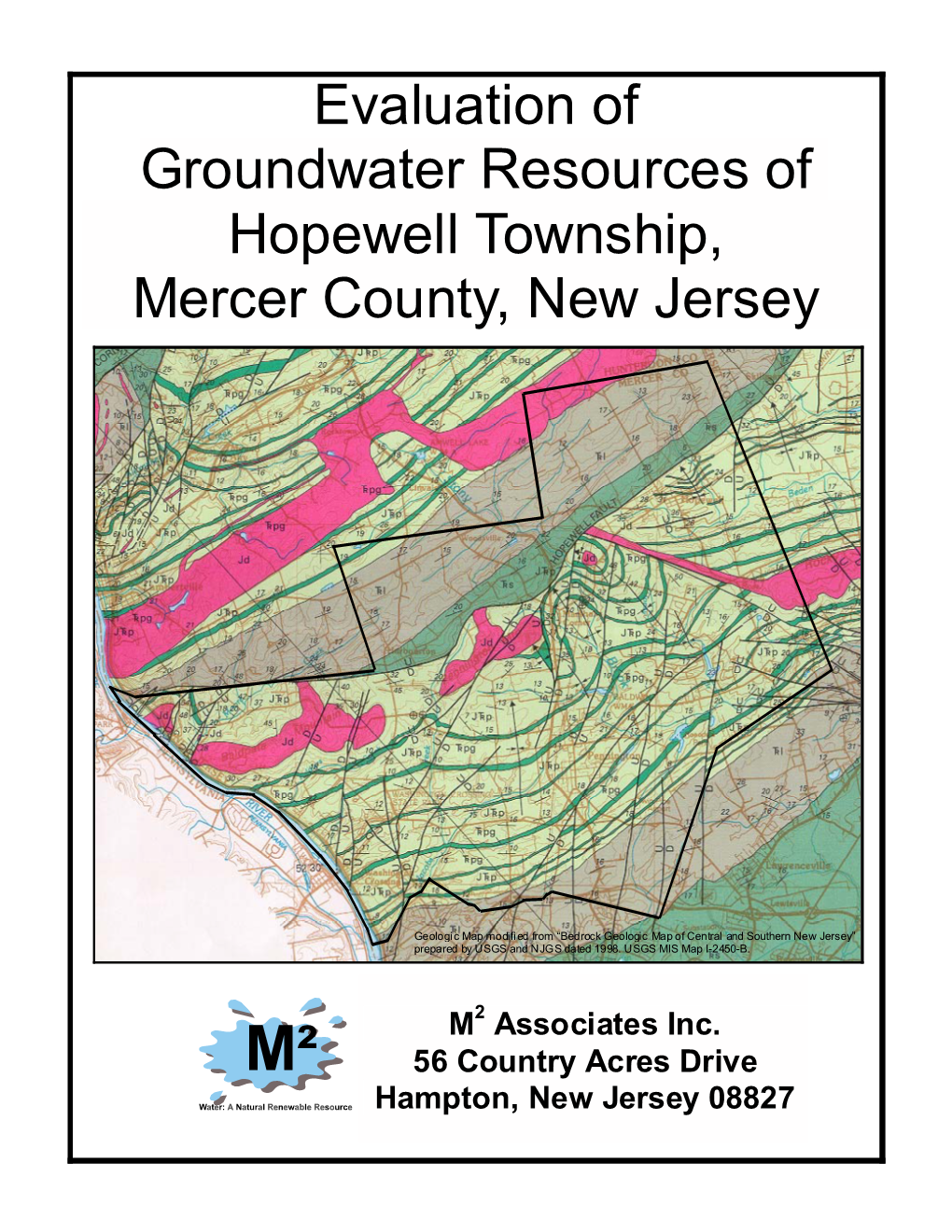 Evaluation of Groundwater Resources of Hopewell Township, Mercer County, New Jersey