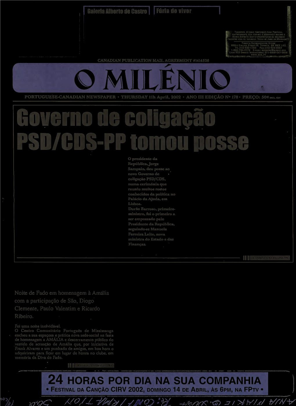 Governo De Coligaçâo PSD/CDS-PP Tomou Posse