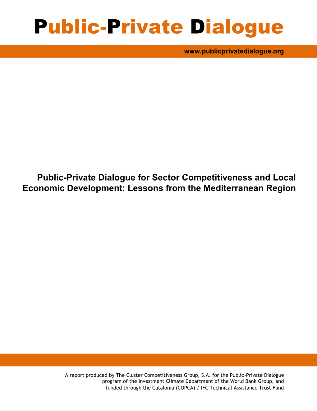 Public-Private Dialogue for Competitiveness & Economic