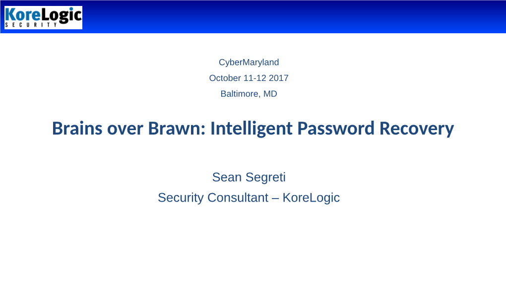 Brains Over Brawn: Intelligent Password Recovery