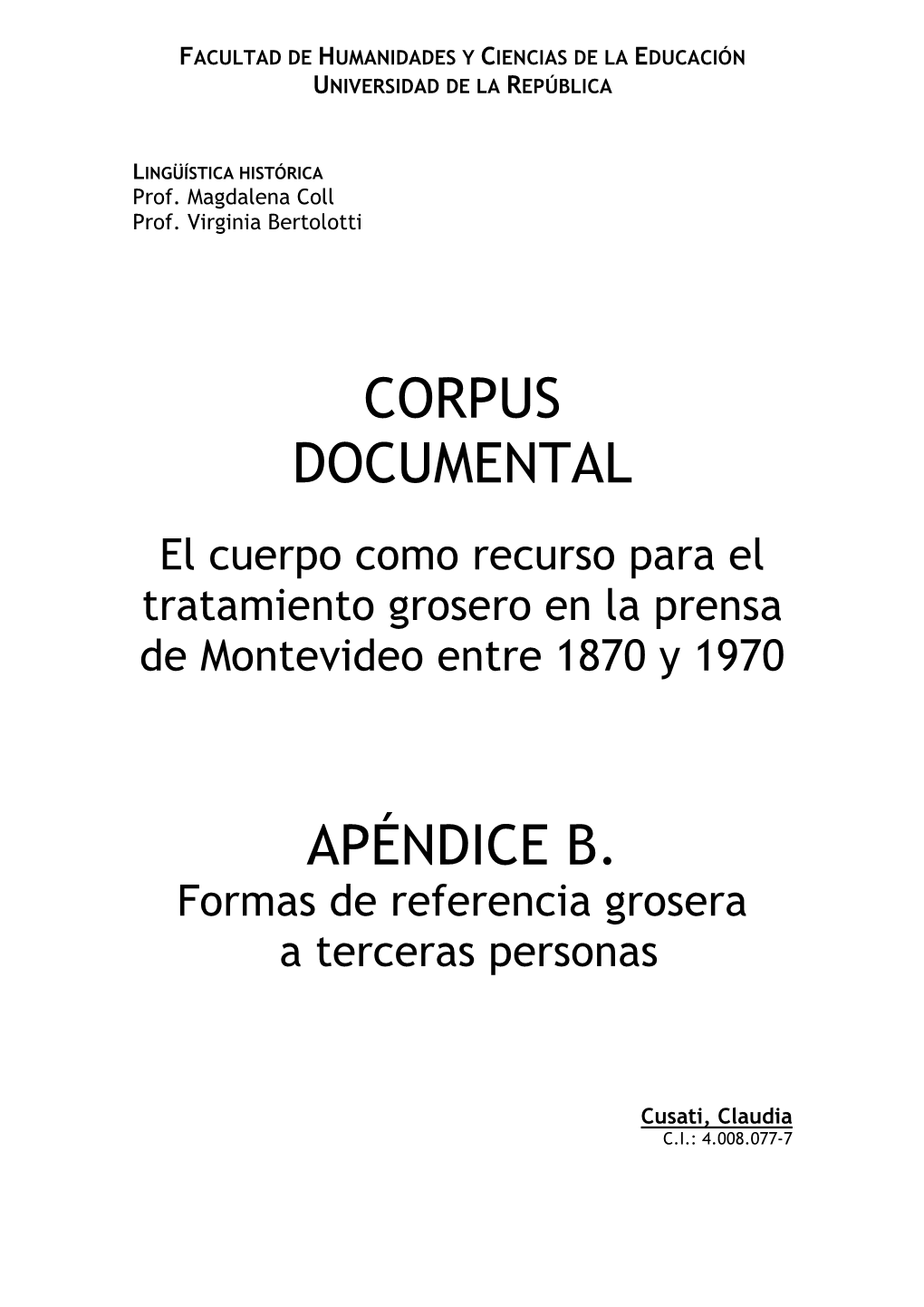 Corpus Documental Apéndice B