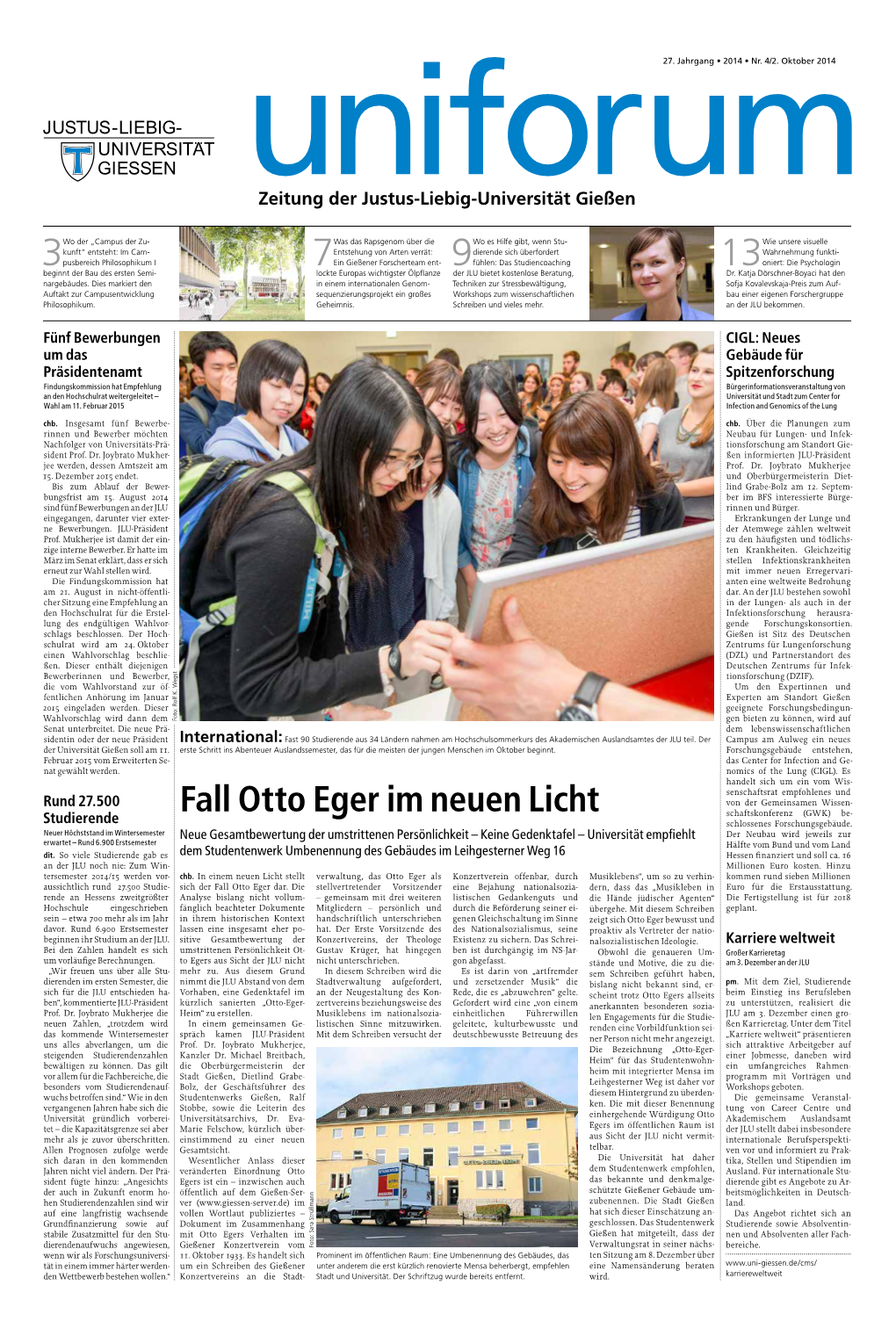 Fall Otto Eger Im Neuen Licht Schaftskonferenz (GWK) Be- Studierende Schlossenes Forschungsgebäude