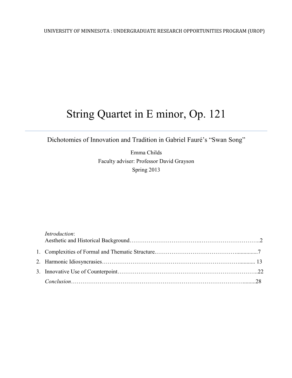 String Quartet in E Minor, Op. 121