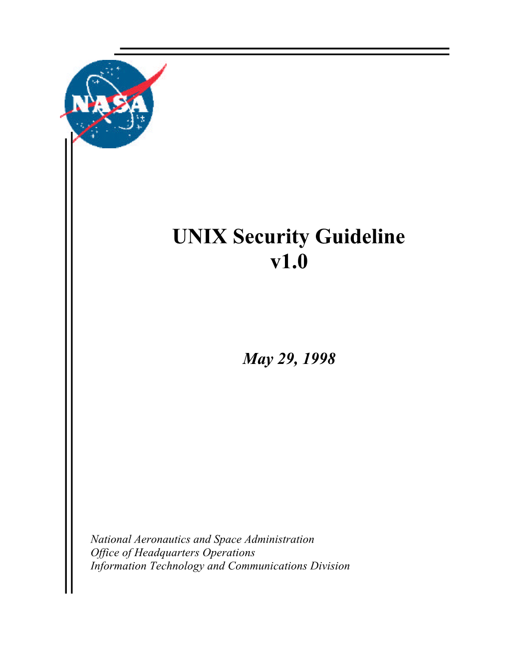 UNIX Security Guideline V1.0