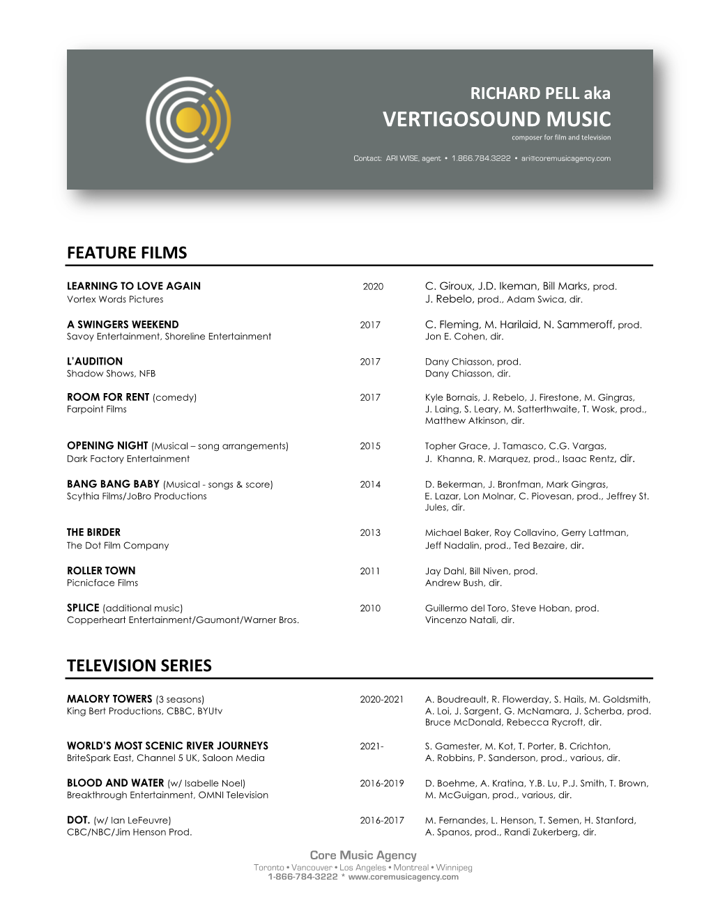 VERTIGOSOUND MUSIC Composer for Film and Television