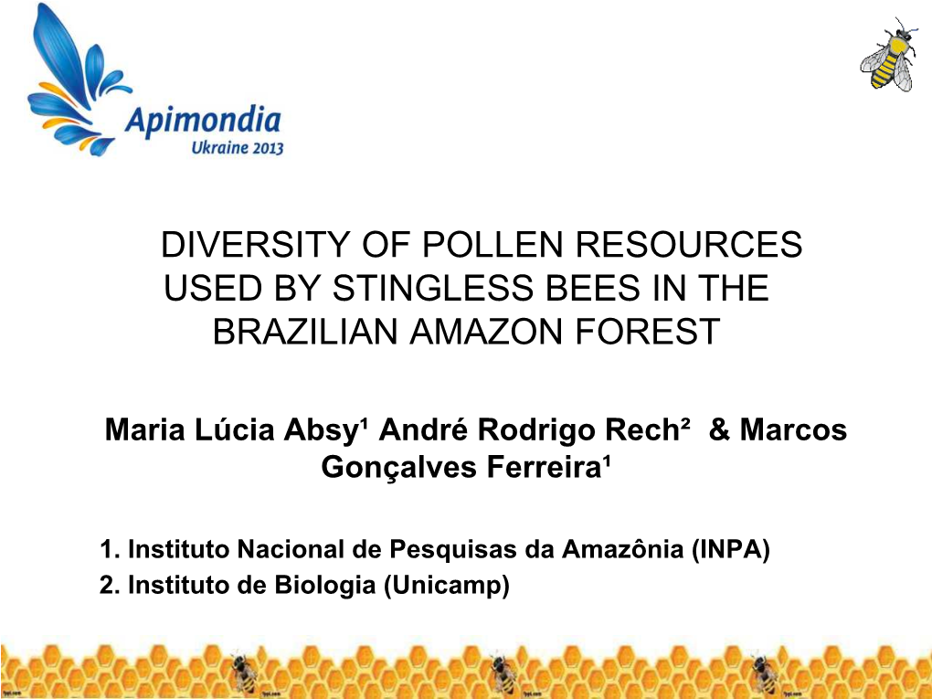 Diversity of Pollen Resources Used by Stingless Bees in the Brazilian Amazon Forest