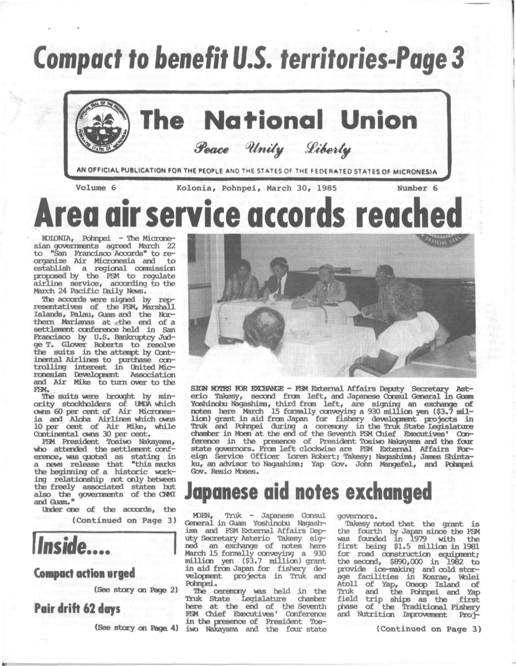 Area Air Service Accords Reached