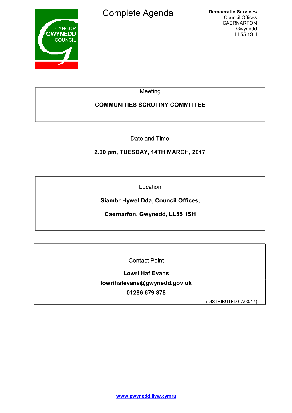 Agenda Document for Communities Scrutiny Committee, 14/03/2017 14