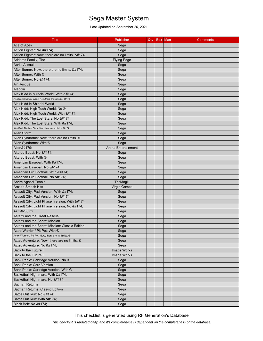 Sega Master System