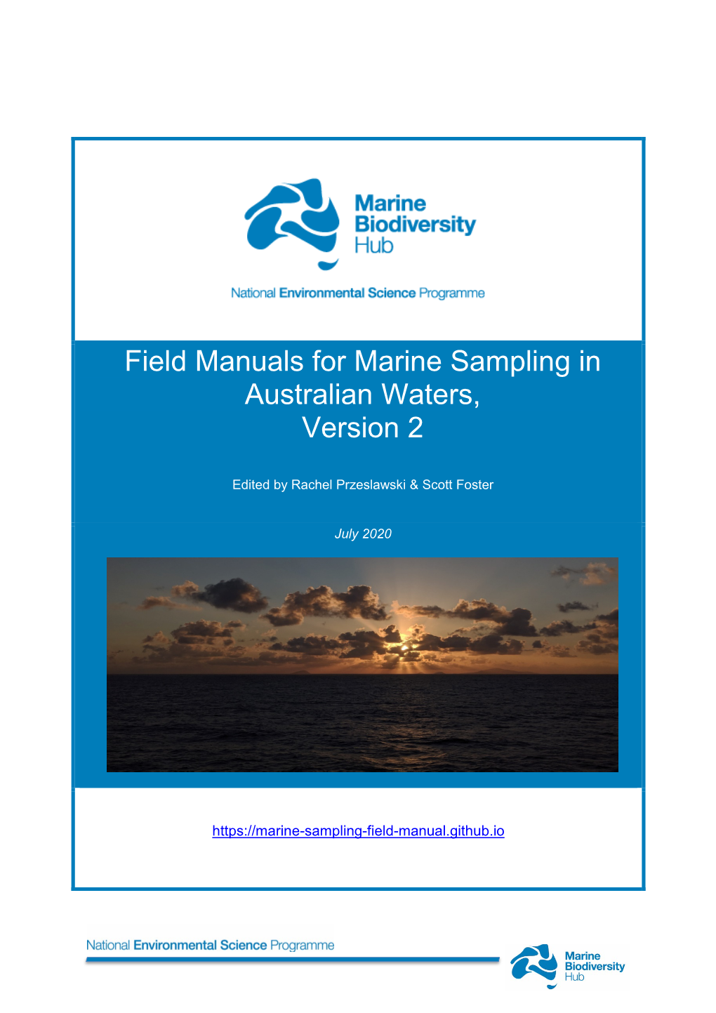 Field Manuals for Marine Sampling in Australian Waters, Version 2
