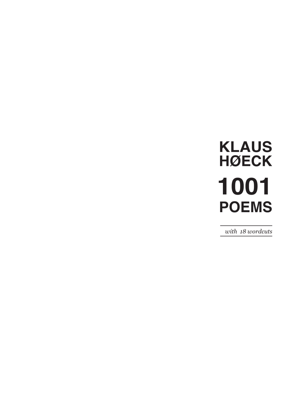 Klaus Høeck Poems