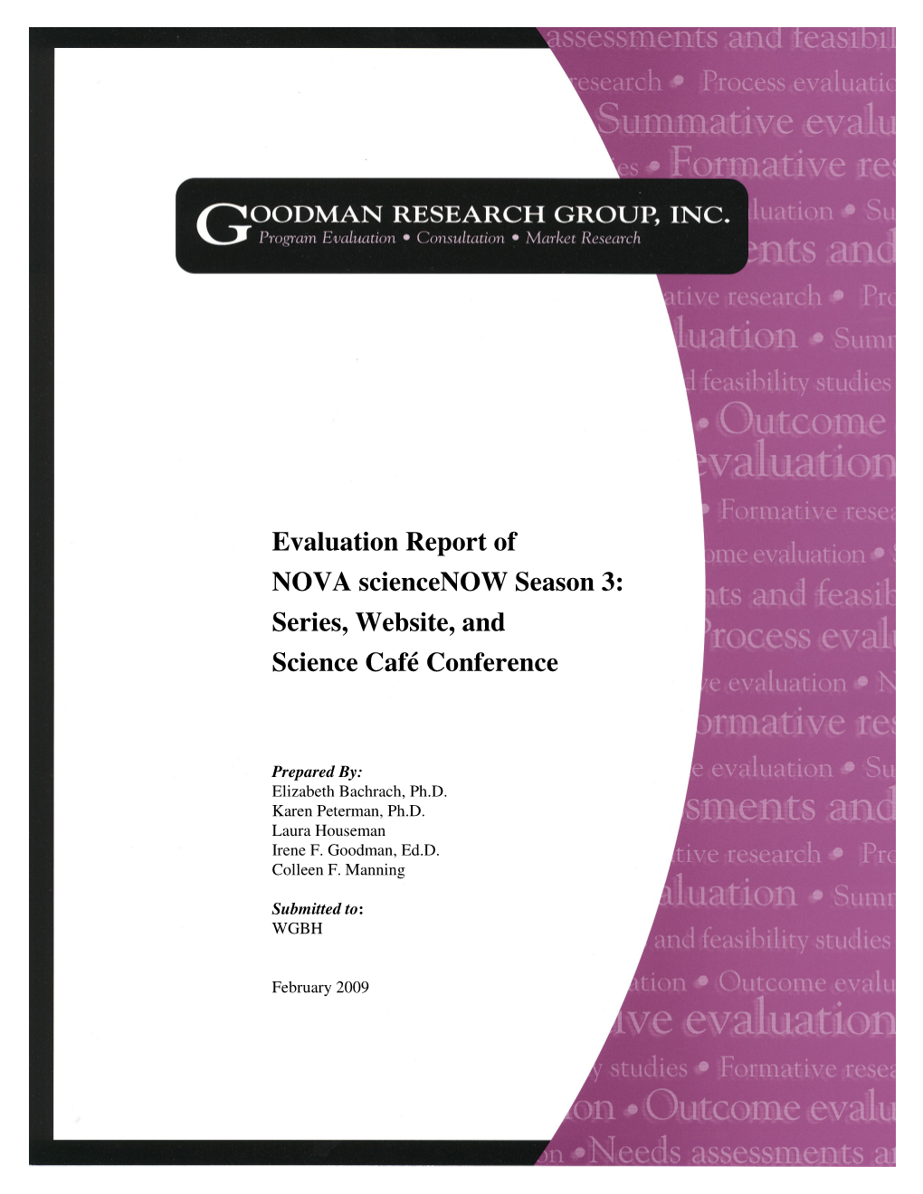 Evaluation Report of NOVA Sciencenow Season 3: Series, Website, and Science Café Conference