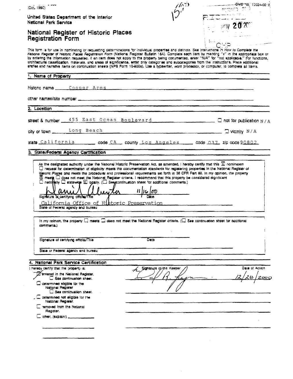 National Register of Historic Places Registration Form