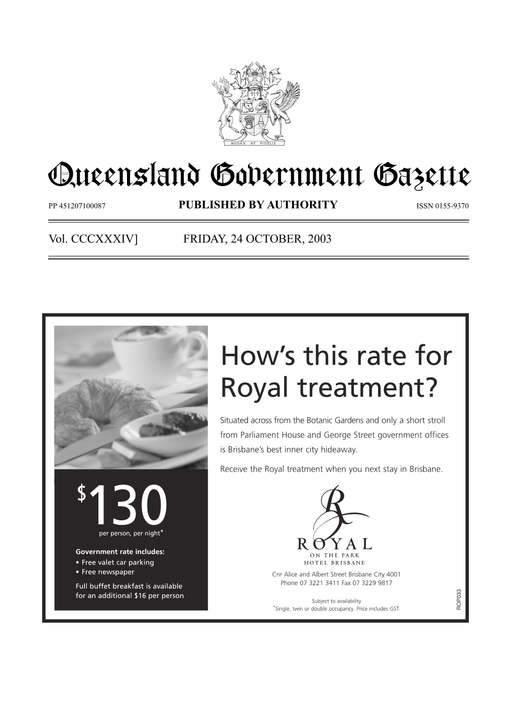 Queensland Government Gazette