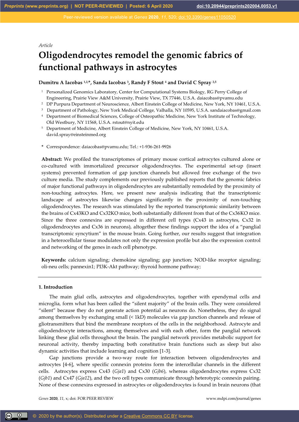 Oligodendrocytes Remodel the Genomic Fabrics of Functional Pathways in Astrocytes