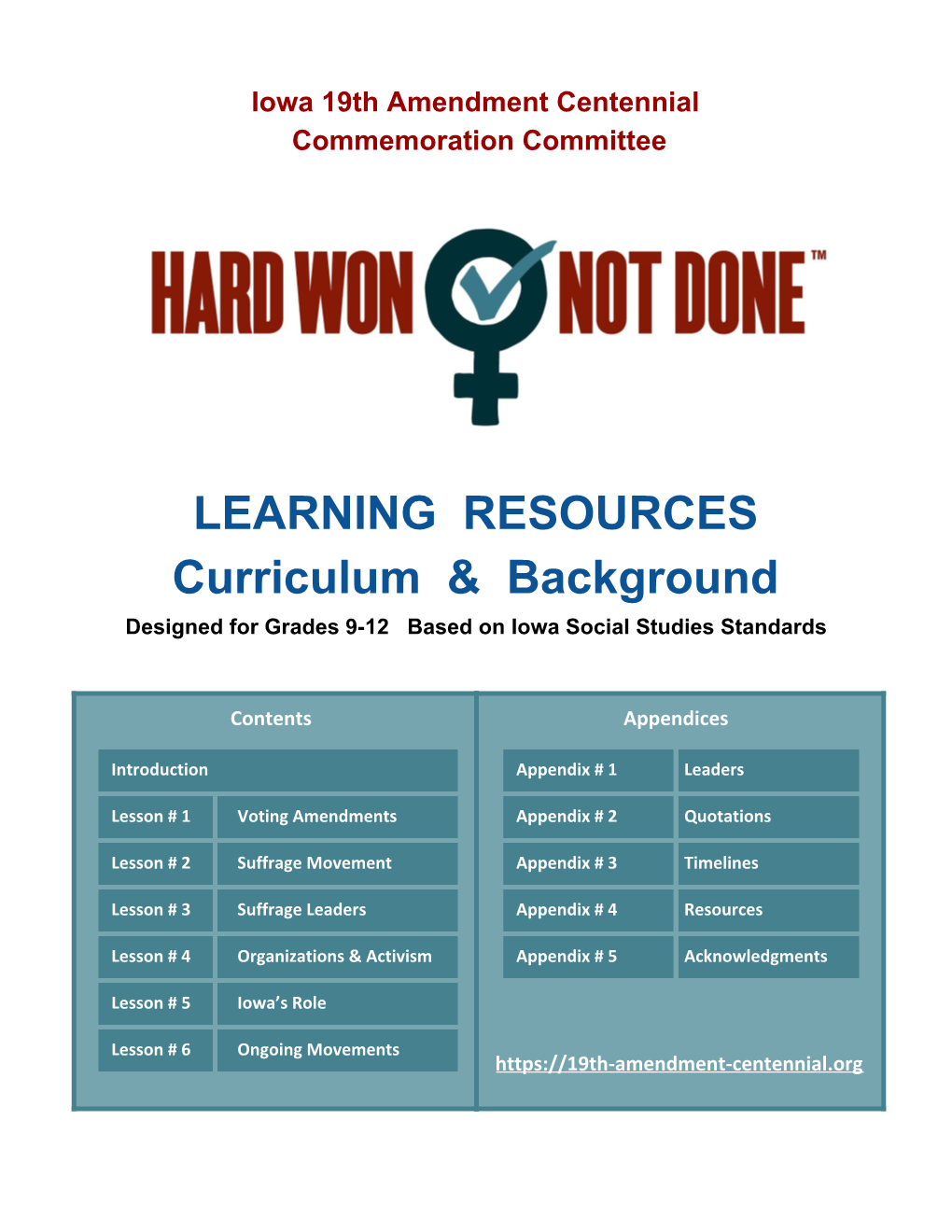 LEARNING RESOURCES Curriculum & Background