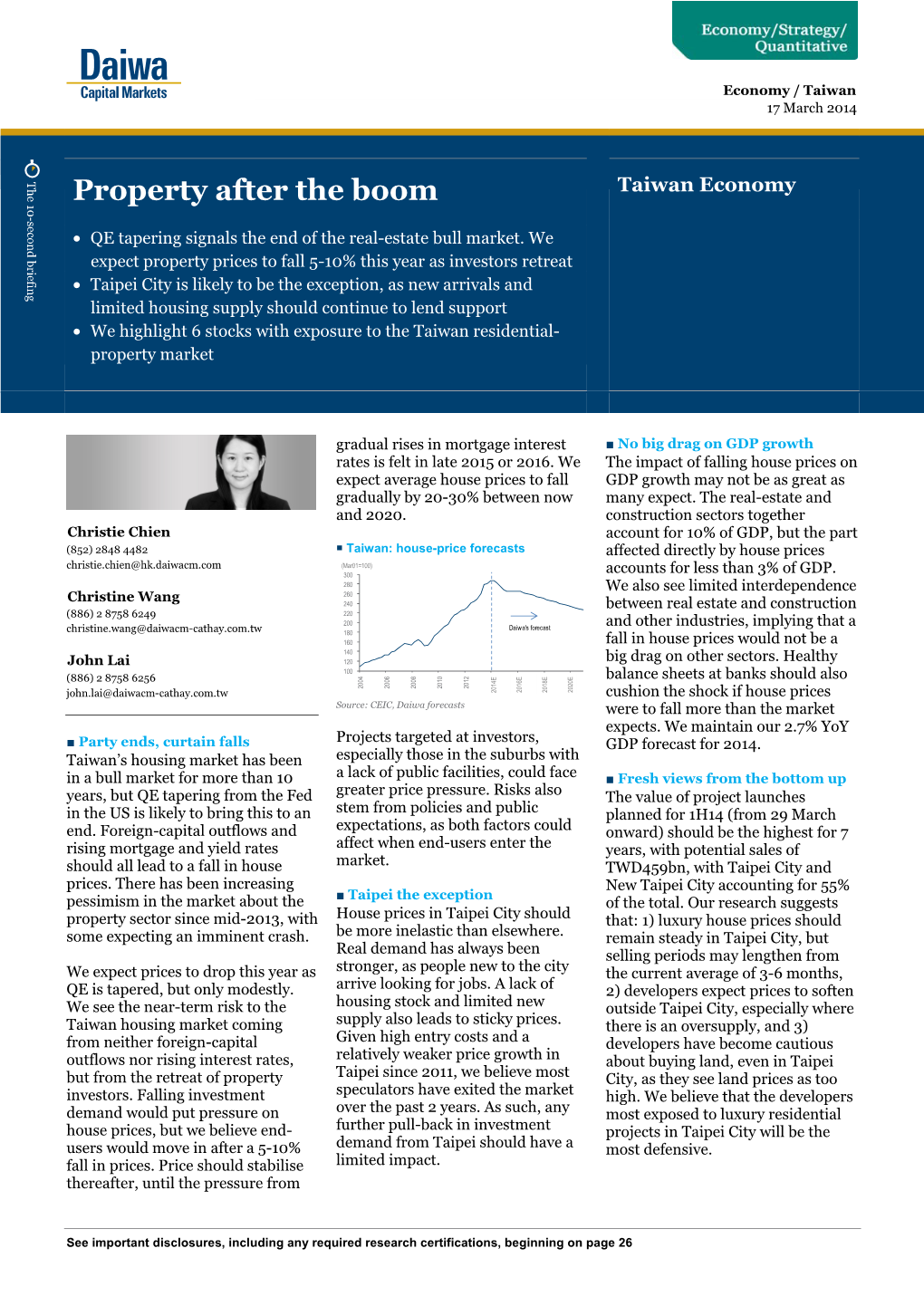 Taiwan: Property After the Boom