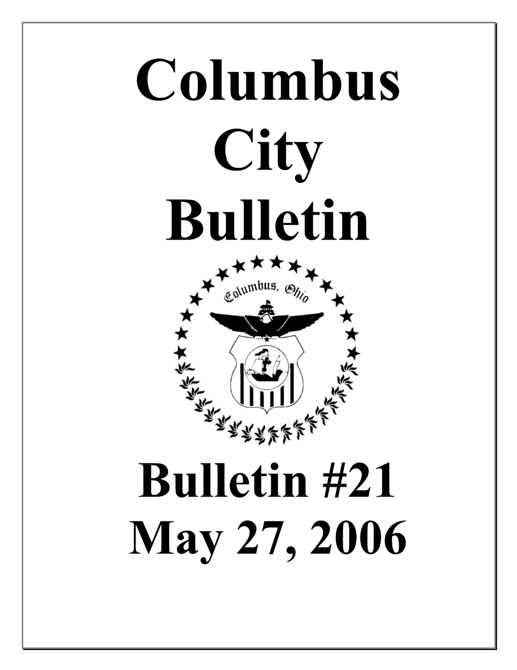 Columbus City Bulletin 5/27/06 (Pdf)