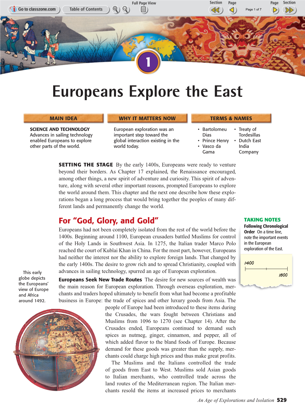 Europeans Explore the East