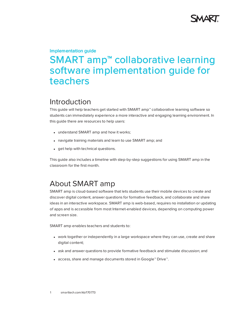 Smart Amp Collaborative Learning Software Implementation Guide for Teachers