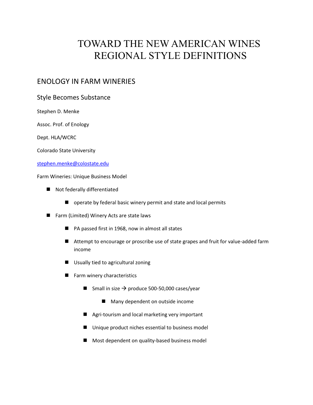 Regional Style Definitions