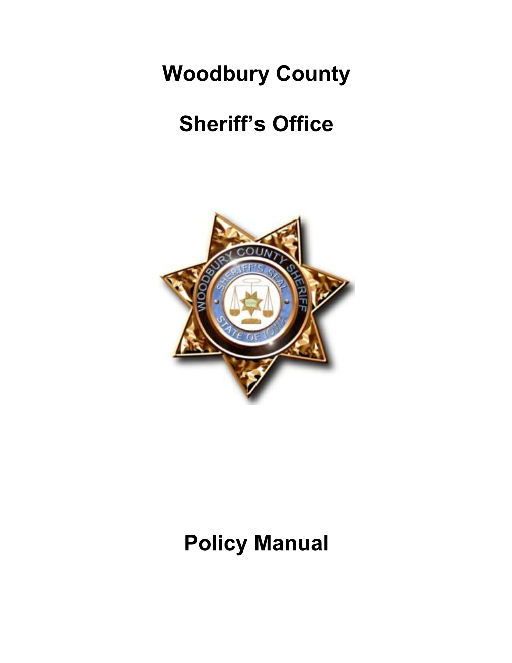 Woodbury County Sheriff's Office Policy Manual