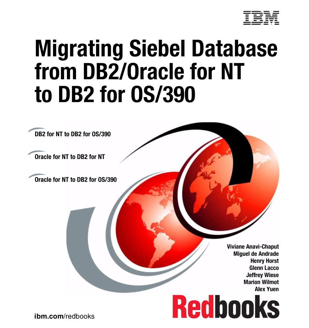 Migrating Siebel Database from DB2/Oracle for NT to DB2 for OS/390