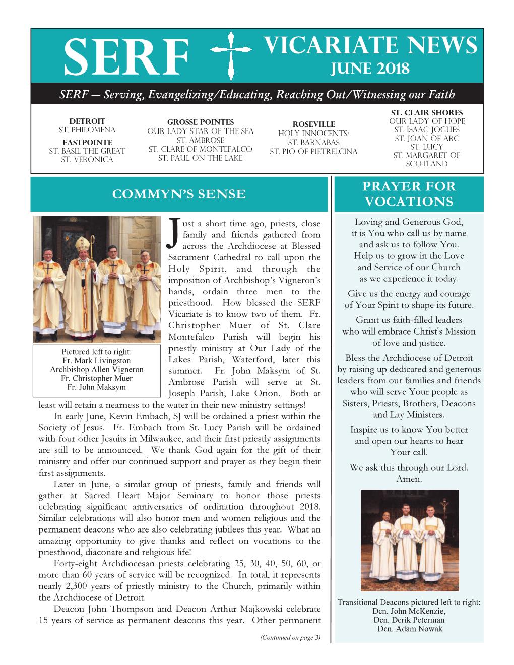 SERF Vicariate News