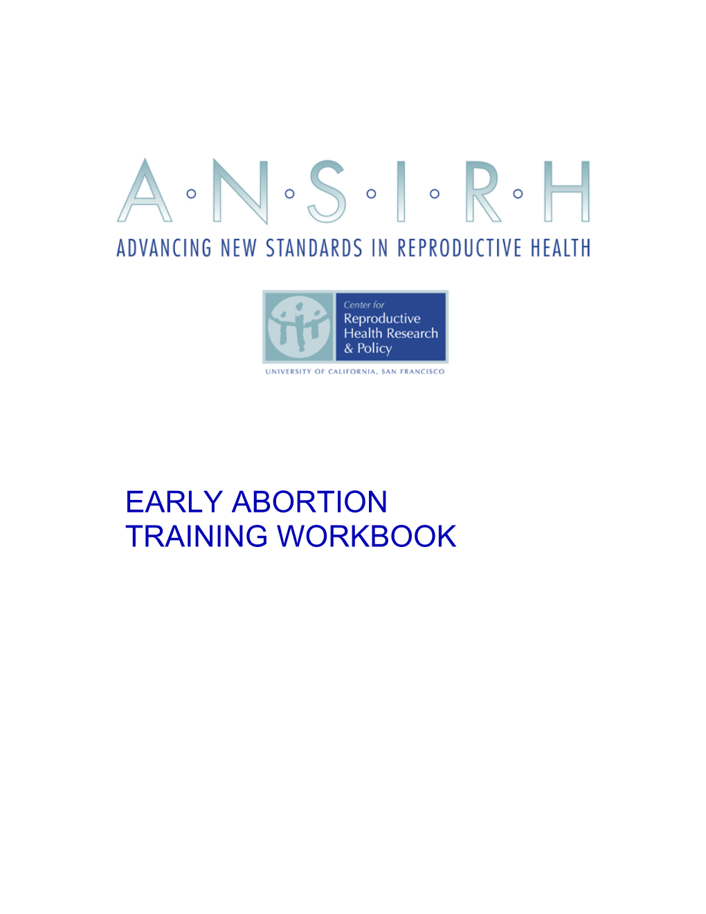 Early Abortion Training Workbook