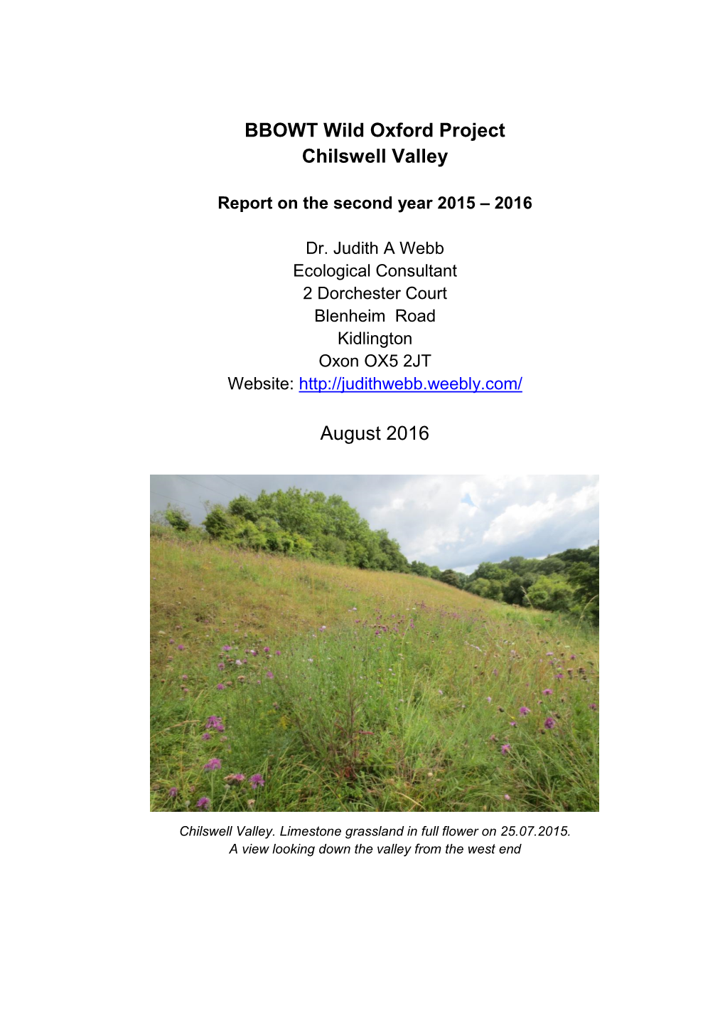 BBOWT Wild Oxford Project Chilswell Valley