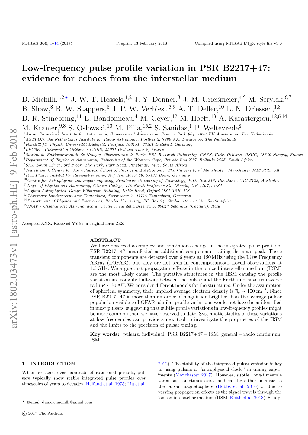 Low-Frequency Pulse Profile Variation in PSR B2217+47
