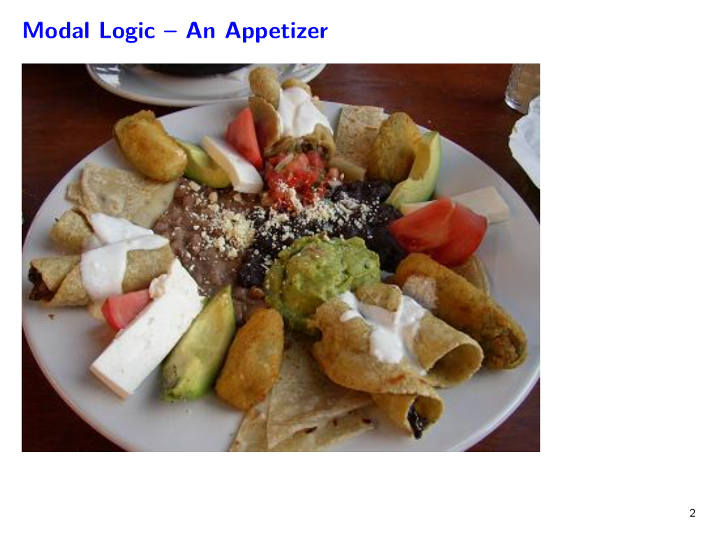 Modal Logic – an Appetizer