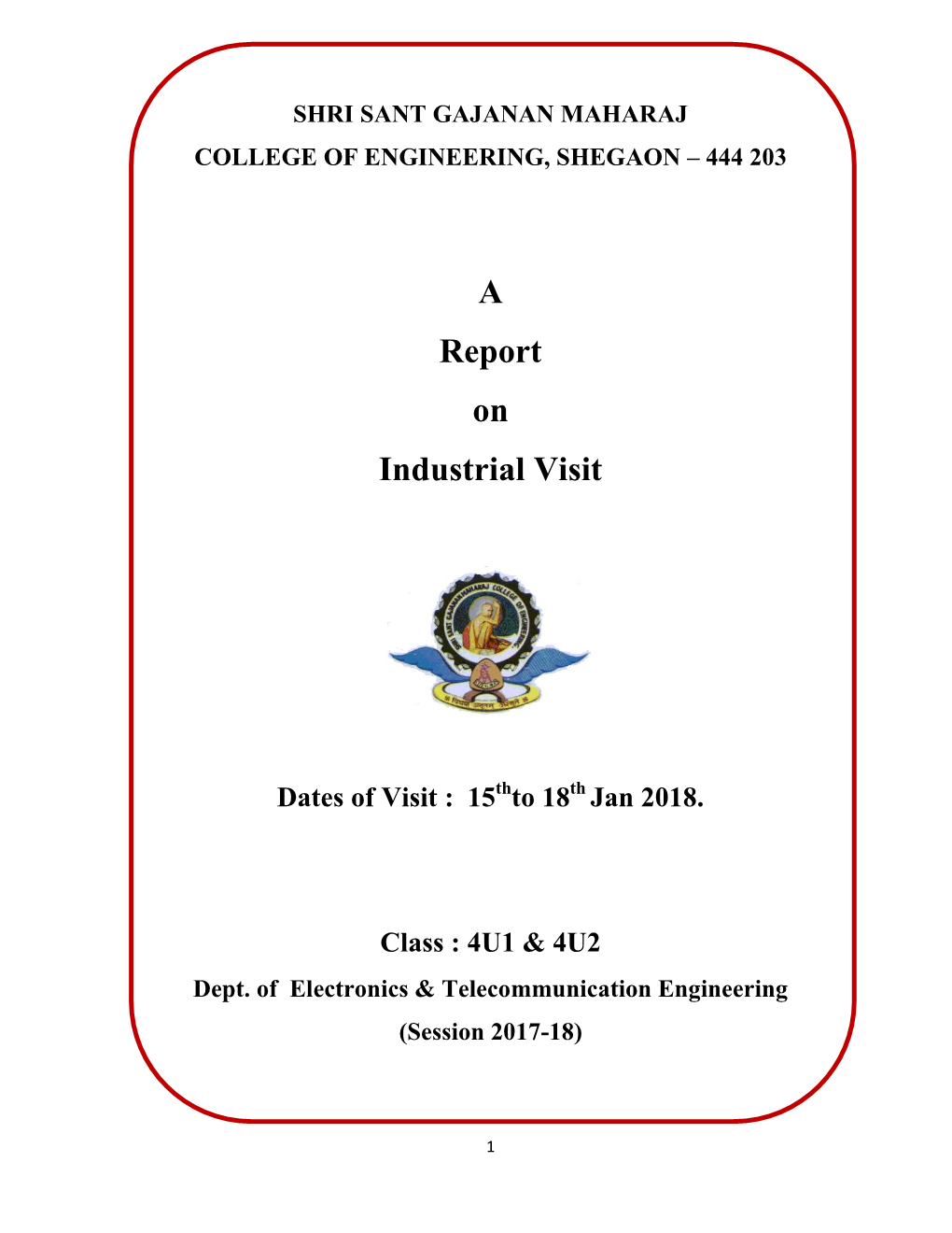 A Report on Industrial Visit