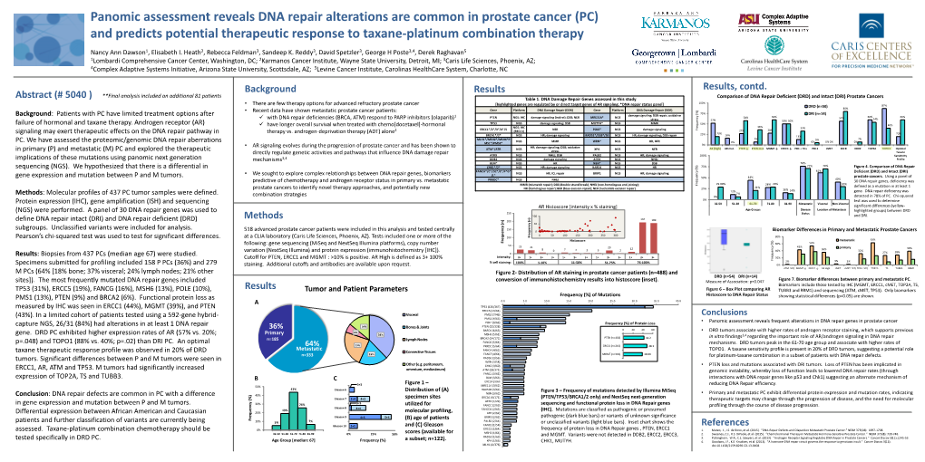 Panomic Assessment Reveals DNA Repair